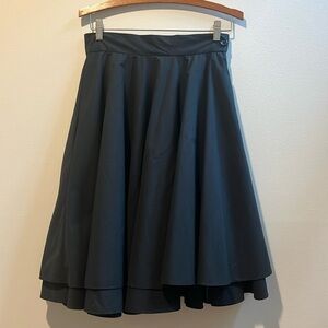 EUC ModCloth Moon Knee Length Black Swing Skirt Small​​​​​